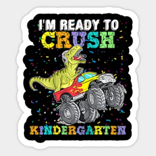 Kids   To Crush Kergarten  Truck Dinosaur Sticker